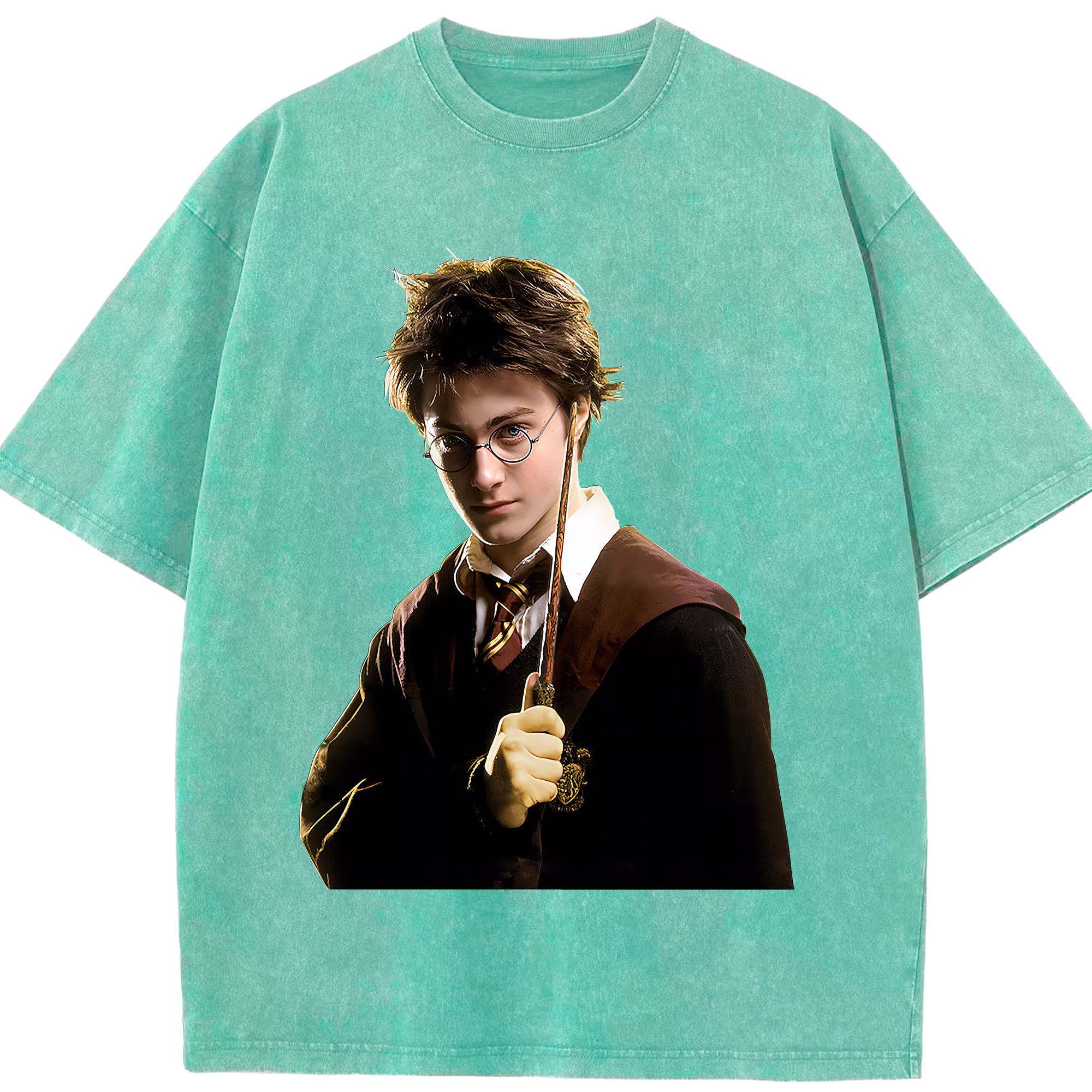 （画像用） Harry Potter ハリー・ポッターシリーズ 綿100% ヴィンテージ風 半袖Tシャツ（フロントプリント）